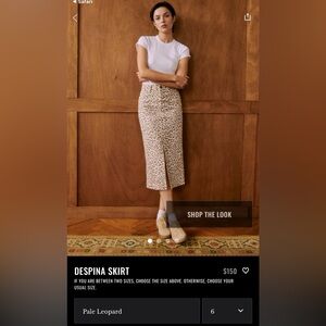 Sezane Beige Leopard Pencil Skirt